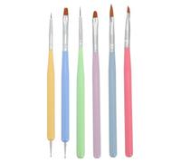Ciieeo Kit de 6 Pinceaux pour Nail Art, Stylo Manucure Diy, Poils Souples, Ensemble pour Manucure Pédicure, Accessoires Vernis Ongles, Outil Professionnel pour Salon et Usage Personnel
