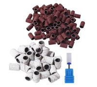 Ciieeo Kit de Manucure avec Embouts Ponceuse Ongles en Corindon 201 Pièces, Manchon de Ponçage pour Polissage et Retrait Gel