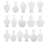 Ciieeo Kit de Pochoirs Style Chinois Bleu et Blanc 16pcs pour Garçon et Filles en Papier Blanc Forme Vase Unique, pour Projets DIY et Activités Familiales Créatives