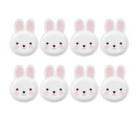 Ciieeo Kit de Vaisselle en Papier Lapin 8 Assiettes Jetables 9.4X6.6 Pouces pour Pâques Ensemble Vaisselle Design Fonctionnel pour Réunion Familiale