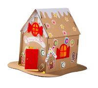 Ciieeo Kit DIY Maison Carton avec Lumière Décoration de Noël à Coffret Créatif pour Fête Ornement Lumineux pour Bureau et Table