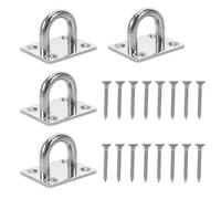 Ciieeo Kit Fixation Hamac 4 Pièces Crochets en Acier Inoxydable 304 M8 Vis 16 Pièces, Anneaux D’arrimage Robustes Suspendre Murale et Plafond, Adapté pour Hamac Intérieur et