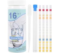 Ciieeo Kit Test D'eau Potable 16 Paramètres, 100 Bandes avec Tube à Essai et Compte-gouttes, pour Analyse Qualité Eau Domestique, Piscine et Spa, Testeur Ph, Nitrate et Facile à Utiliser