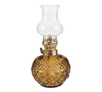 Ciieeo Lampe à Pétrole Vintage avec Mèche Réglable, Petite Lanterne en Verre De Couleur Thé, Éclairage D’appoint pour Intérieur, Lampe Décorative pour Chambre Et Salon, Veilleuse D’Ambiance