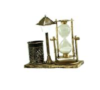 Ciieeo Lampe de Nuit Créative Forme de Sablier Rétro Pot à Crayons Original et Plastique Décoration de Bureau et Rangement pour Maison Salon et Chambre Bronze