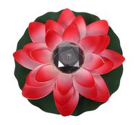 Ciieeo Lampe Solaire de Lotus Flottante Rouge en Eva Étanche pour Piscine et Jardin, Éclairage Décoratif Extérieur Romantique Design Haute Simulation