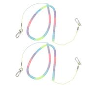 Ciieeo Lanière pour Canne à Pêche Rétractable en Caoutchouc avec Mousquetons en Acier Inoxydable, Corde Anti-Perte Pratique pour Kayak et Pêche, Lot de 2 Pièces