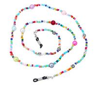 Ciieeo Lanière pour Lunettes Multifonctionnelle en Perles Métalliques Colorées, Chaîne Anti-perte Rose Motif Fleur, Compatible Lunettes de Soleil et Masque, Accessoire Unisexe