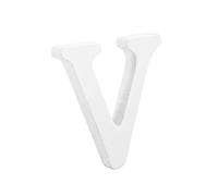 Ciieeo Lettre V Décorative Bois pour Maison Mariage Fête Anniversaire Blanc Ornement Rustique Élégant