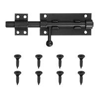 Ciieeo Loquet de Porte Coulissant en Acier Inoxydable 15 CM Trou pour Cadenas, Serrure de Porte Intérieure Sécurisée, Loquet de Verrouillage pour Meuble et Placard, Installation Facile