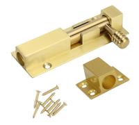 Ciieeo Loquet de Porte Coulissant en Alliage d'Aluminium 4 Pouces Serrure de Sécurité pour Porte et Fenêtre Verrou à Glissière Antivol Doré Installation Facile pour Portail et Maison