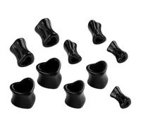 Ciieeo Lot 10 Paires Bouchons D'oreille en Acrylique Cœur, Kit D'écarteurs D'oreilles Multitailles, Noir, Bijoux Piercing Femme, Festival et Soirée, Légers et Lisses