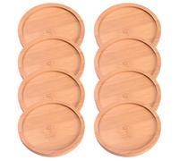 Ciieeo Lot 8 Soucoupes pour Plantes en Pot en Bambou, Plateau de Jardinière Bac d'Égouttement, Adapté aux Pots Succulents pour Décoration Maison et Terrasse