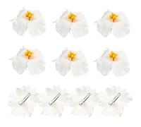 Ciieeo Lot de 10 Barrettes de Fleur D'hibiscus Artificielle Blanche en Pvc, Faciles à Clipser Retirer, Accessoires pour Fêtes Hawaïennes et Événements sur L'île Couleur Couleur Aléatoire