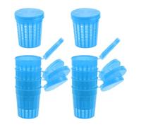 Ciieeo Lot de 10 Cages à Appâts de Pêche Bleu en Plastique Souple, Panier Porte-appâts Compact pour Crevettes, Crabes, Anguilles et Vairons, Stockage Pratique des Appâts pour Usage en