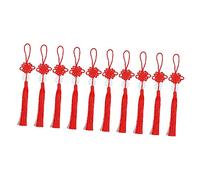 Ciieeo Lot de 10 Pendentifs Chinois Rouges en Polyester Pompons, Décoration Traditionnelle pour Paquet et Porte-clés, Style Chinois Authentique et Élégant