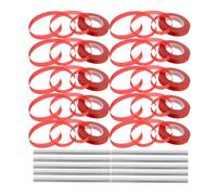 Ciieeo Lot de 10 Rubans Élastiques Rouges avec Agrafes, Machine à Attacher Plantes Jardin Multifonction, Fil de Jardin Résistant PVC pour Tuteurs, Tomates et Entretien Extérieur