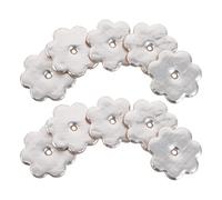 Ciieeo Lot de 10 Supports de Mèches Flottantes de Fleur, Disques pour Lampes à Huile Bouddhistes, Bases de Mèche pour Lampes à Beurre, Accessoires pour Sanctuaires et Temples, Argenté,
