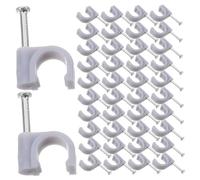 Ciieeo Lot de 100 agrafes demi-rondes en acier gris pour câble Ethernet, support de câble en polyéthylène facile à installer