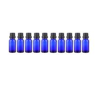 Ciieeo Lot de 12 Flacons Vides en Verre Bleu 10 Ml pour Huiles Essentielles Bouchon Large et Compte-gouttes, Flacons Cosmétiques Étanches pour Échantillons Parfumés et Voyages