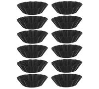 Ciieeo Lot de 12 mini moules à tartelettes : moules à tartelettes aux œufs, à, caissettes à cupcakes, à muffins réutilisables, bols à sauce