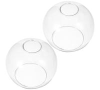Ciieeo Lot de 2 Abat-Jour Sphériques en Verre Transparent Ø150Mm à Double Ouverture Compatible Douille E27 Globe Lumineux en Verre Suspendre Éclairage Intérieur Décoratif