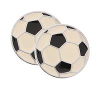 Ciieeo Lot de 2 Autocollants Métalliques 3D Ballon de Football, Décorations Voiture Football, Autocollants Latéraux et Arrière pour Carrosserie Automobile, Accessoires Extérieurs