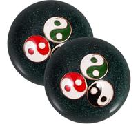 Ciieeo Lot de 2 Balles de Massage Manuelles en Métal 47 Mm, Handball pour Exercices Fitness et Relaxation des Mains, Texture Agréable, Couleur Verte Multicolore, Outils de Massage