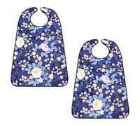 Ciieeo Lot de 2 Bavoirs pour Adultes en Polyester Réutilisables et Faciles à Porter, Tabliers Imperméables Confortables pour Personnes Âgées Lors des Repas