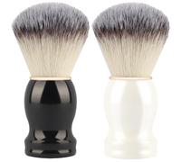Ciieeo Lot de 2 Blaireaux de Rasage Polyvalents en Nylon Doux, Noir et Blanc, Outils de Rasage Manuels pour Barbe Masculine, Accessoires de Nettoyage et Moussage, Usage Personnel