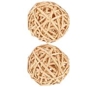 Ciieeo Lot de 2 Boules Décoratives en Rotin Osier Naturel, 10 Cm, Couleur Naturelle Rustique, Boules Tressées Artisanales pour Décoration Intérieure et Fêtes, Accessoires Décoratifs