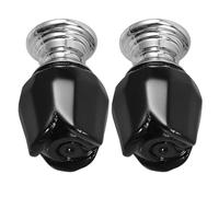 Ciieeo Lot de 2 Boutons de Meubles en Cristal Floral Petit Modèle à Trou Unique Poignées Rondes Noires Vintage pour Tiroir Commode Armoire et Bouton Poussoir de Toilette