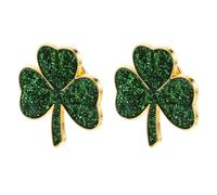 Ciieeo Lot de 2 Broches Trèfle Vert Émail Saint-patrick, Accessoires Décoratifs pour Tenue Festive Femme, Bijoux de Fête Irlandaise et Souvenir Chanceux