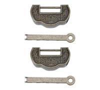 Ciieeo Lot de 2 Cadenas Rétro en Alliage de Zinc, Serrure Ancienne pour Boîte à Bijoux, Fermoir Décoratif Vintage avec Clés, pour Coffres, Valises et Boîtes Décoratives