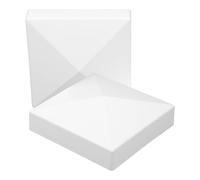 Ciieeo Lot de 2 Capuchons de Poteau de Clôture en Abs Blanc 12,7 Cm, Couvre-poteaux Pyramidaux pour Rambarde, Protection Extérieure pour Terrasse et Boîte aux Lettres
