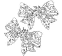 Ciieeo Lot de 2 Clips à Chaussures en Alliage Nœud Décoratif et Cristaux, Décoration Amovible pour Chaussures de Mariage, Accessoires Élégants pour Soirées, Fiançailles et Fêtes,