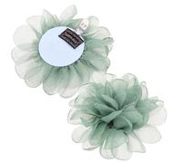 Ciieeo Lot de 2 Clips Amovibles pour Chaussures à Talons Hauts, Décorations Fleurs en Tissu Vert Uni, Accessoires de Chaussures pour Femmes, pour Mariage et Événements Spéciaux