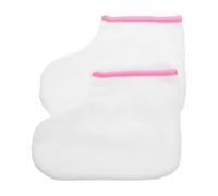 Ciieeo Lot de 2 Couvre-pieds en Coton Paraffiné Blanc à Bord Rose, Épais et Réutilisables, pour Soin des Pieds, Spa Pédicure et Bain de Paraffine, Équipement Professionnel et Domestique