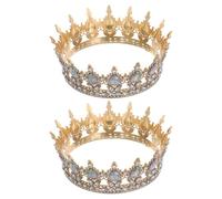 Ciieeo Lot de 2 Diadèmes de Mariée en Cristaux Doré Effet Ab Couronnes Légères pour Mariage Accessoires Coiffure Princesse pour Cérémonies Bals et Fêtes à Thème