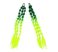 Ciieeo Lot de 2 Extensions de Cheveux Tressées à Bulles Dégradé Vert Longues, Perruques Synthétiques Queue de Cheval Afro pour Festivals, Accessoires Cheveux Rave Colorés