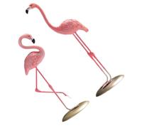 Ciieeo Lot de 2 figurines flamant rose en résine pour décoration d'intérieur, statues, finition lisse, décoration tropicale, chambre à coucher, bureau, Saint-Valentin