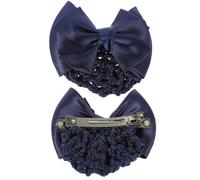 Ciieeo Lot de 2 Filets à Cheveux Bleus Nœud pour Chignon, Accessoire Coiffure Professionnel en Maille Fine, Filet à Chignon pour Hôtesses de L'air et Danseuses, Maintien Stable au