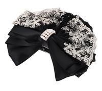 Ciieeo Lot de 2 Filets à Chignon Noirs en Tulle Dentelle en Éventail, Pinces Légères pour Cheveux de Femmes, Accessoires Coiffure Professionnels pour Travail et Cérémonie, Présent Fête