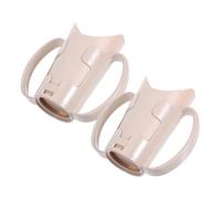 Ciieeo Lot de 2 Gobelets de Soin Beige à Bec Incliné avec Double Anses, Tasse Stable en Plastique Léger Anti-Fuite pour Personnes Âgées Dysphagiques, Adaptée Usage Hospitalier et