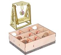 Ciieeo Lot de 2 Labyrinthes pour Hamster Balançoire et Cloche d'Éveil Amusant pour Petits Animaux Taille Compacte en Bois Naturel pour Stimuler L'Agilité Jeu des Rongeurs