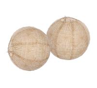 Ciieeo Lot de 2 Lanternes Décoratives en Tissu Naturel en Jute, Lanternes Suspendues Rustiques pour Mariage et Anniversaire, Ambiance Chaleureuse, Design Polyvalent pour Intérieur