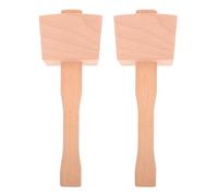 Ciieeo Lot de 2 Maillets à Glace en Bois Massif de Hêtre, Outil Manuel Polyvalent pour Broyage de Glace et Travail du Bois, Maillet Ergonomique Cuisine, Bar et Bricolage Domestique