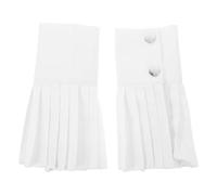 Ciieeo Lot de 2 Manches Détachables Blanches en Mousseline Légère Fausses Manchettes Décoratives pour Femmes Accessoires Amovibles Polyvalents pour Bureau Fête et Déguisement Clown