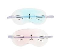 Ciieeo Lot de 2 Masques Yeux en Gel Réutilisables, Masque de Sommeil Rafraîchissant Transparent Bleu et Rose, Compresses Froides Apaisantes pour Yeux Fatigués, Repos Détente