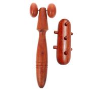 Ciieeo Lot de 2 Masseurs Portatifs en Bois Rouge Foncé pour Corps Bâtonnets de Massage Créatifs pour Circulation Énergétique Détente Musculaire et Soulagement du Stress